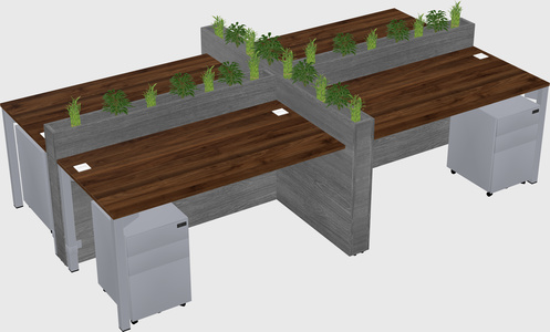 Rectangular shared desk