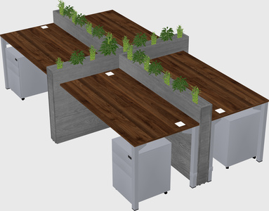 Rectangular shared desk