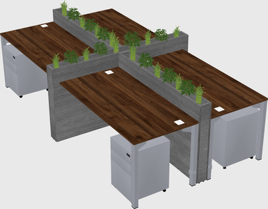 Rectangular shared desk