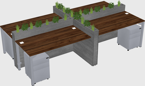 Rectangular shared desk