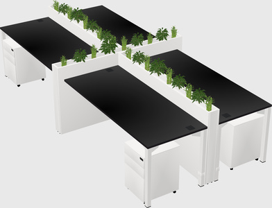 Rectangular shared desk