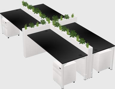 Rectangular shared desk
