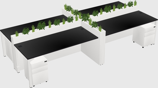 Rectangular shared desk