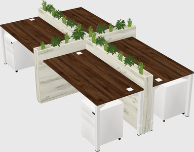 Rectangular shared desk