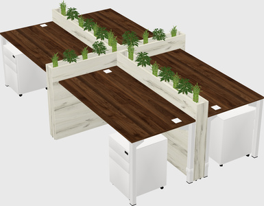 Rectangular shared desk