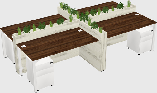 Rectangular shared desk