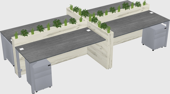 Rectangular shared desk