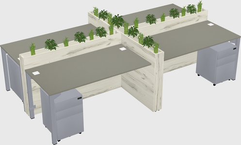 Rectangular shared desk