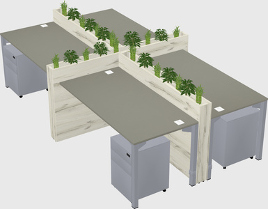 Rectangular shared desk