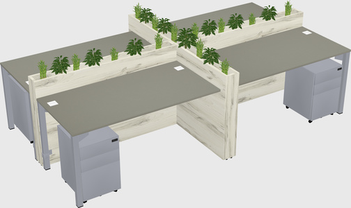 Rectangular shared desk