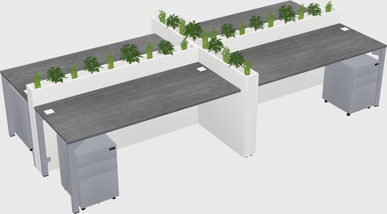 Rectangular shared desk