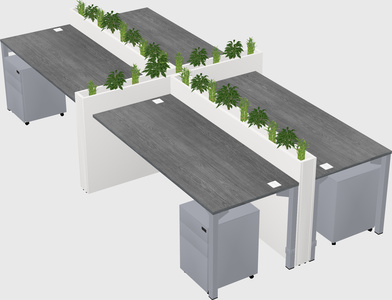 Rectangular shared desk