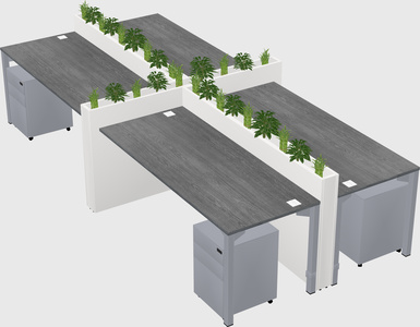 Rectangular shared desk
