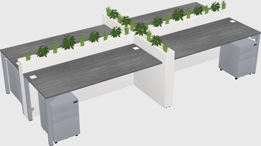 Rectangular shared desk