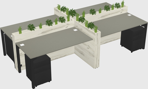 Rectangular shared desk
