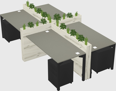 Rectangular shared desk