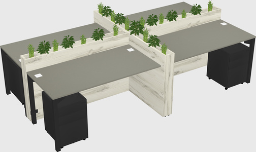 Rectangular shared desk