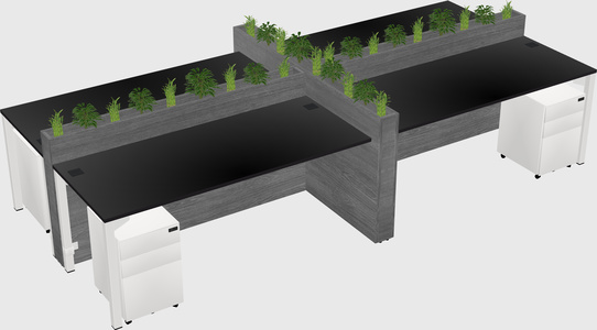 Rectangular shared desk