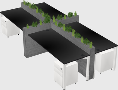 Rectangular shared desk