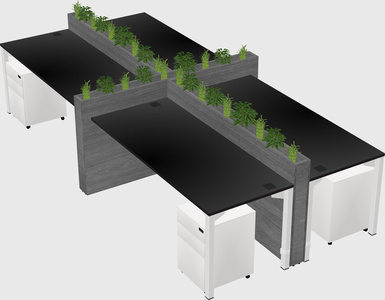 Rectangular shared desk