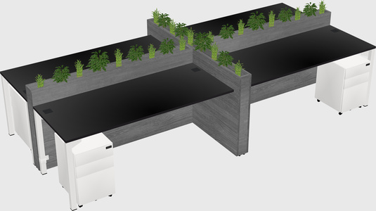 Rectangular shared desk