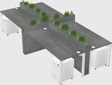 Rectangular shared desk