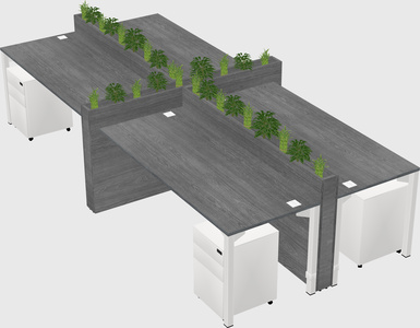 Rectangular shared desk