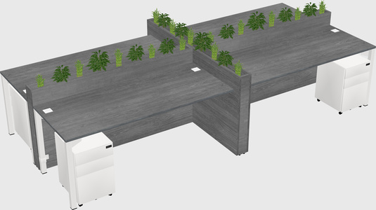 Rectangular shared desk