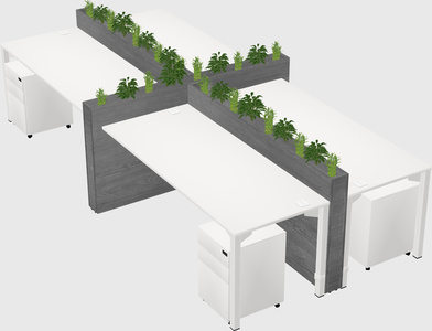 Rectangular shared desk