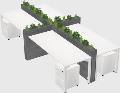 Rectangular shared desk