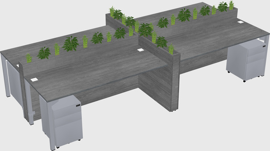 Rectangular shared desk
