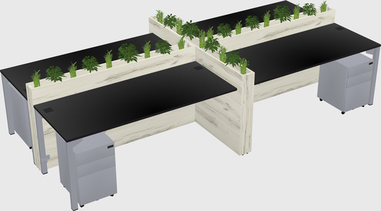 Rectangular shared desk