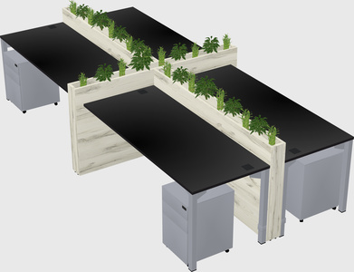 Rectangular shared desk