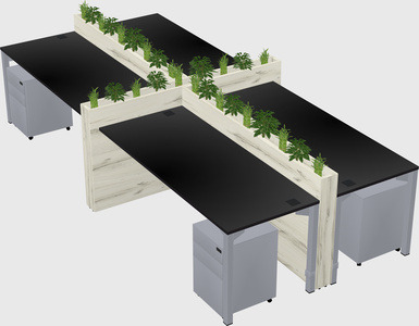 Rectangular shared desk