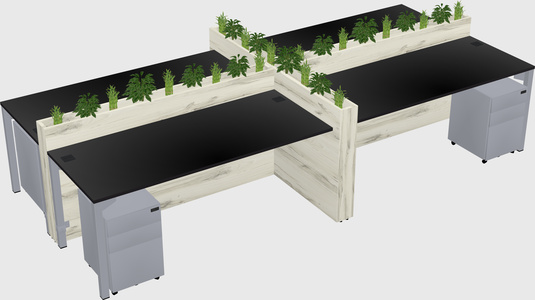 Rectangular shared desk