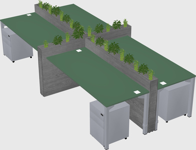 Rectangular shared desk
