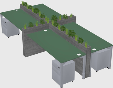 Rectangular shared desk