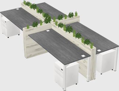 Rectangular shared desk