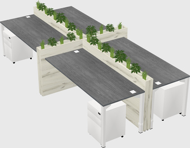 Rectangular shared desk