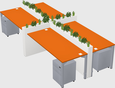 Rectangular shared desk