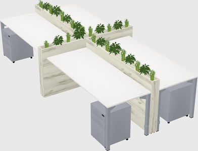Rectangular shared desk