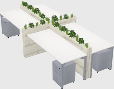 Rectangular shared desk