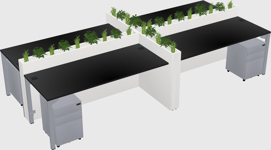 Rectangular shared desk