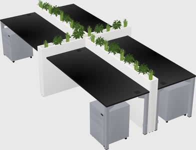 Rectangular shared desk