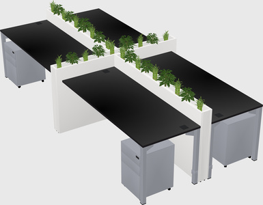 Rectangular shared desk