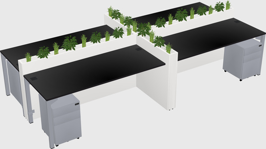 Rectangular shared desk