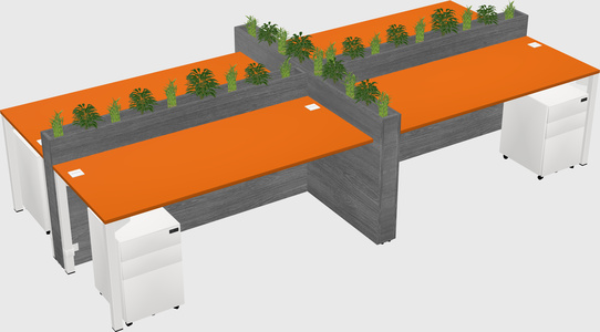 Rectangular shared desk