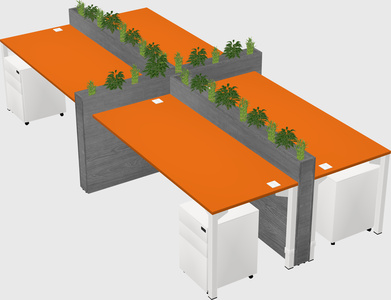 Rectangular shared desk