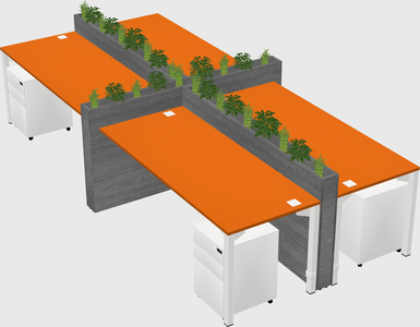 Rectangular shared desk