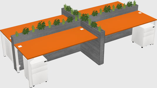 Rectangular shared desk